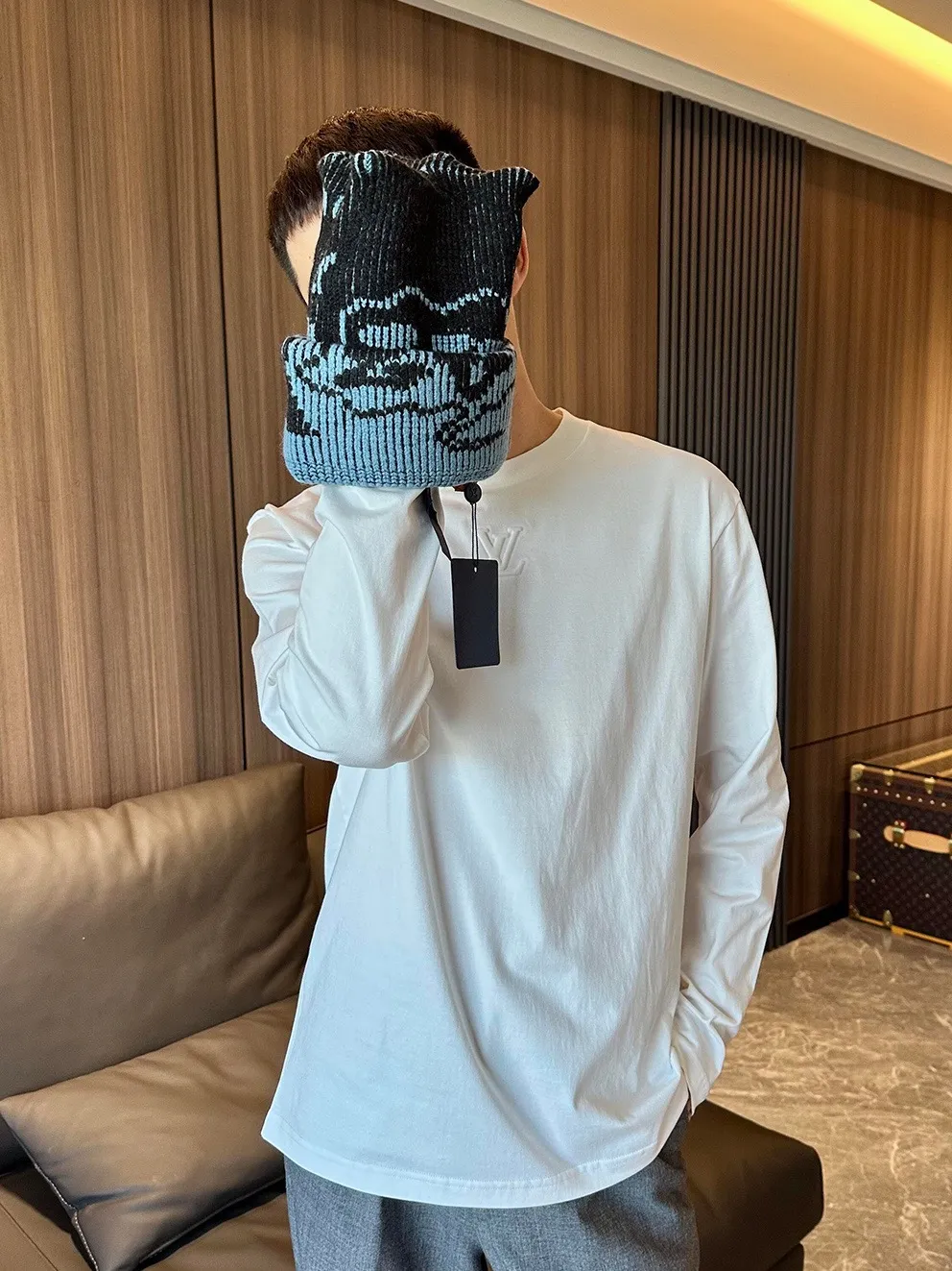 Louis Vuitton/Louis Vuitton embossed logo embossed long-sleeved T-shirt